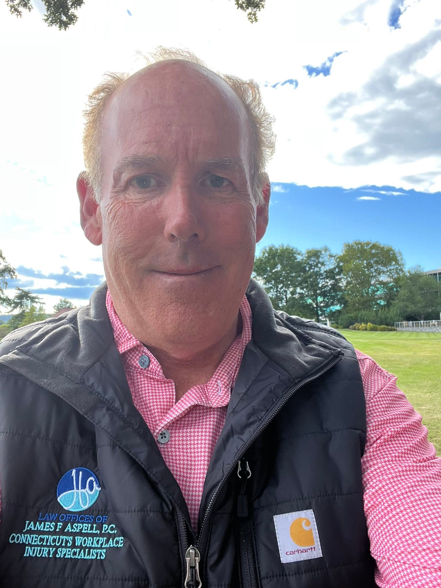 James Aspell in a firm jacket